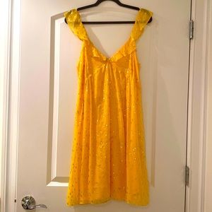 Sezane Olymea summer dress in yellow/gold, NWT, size 40/US 8